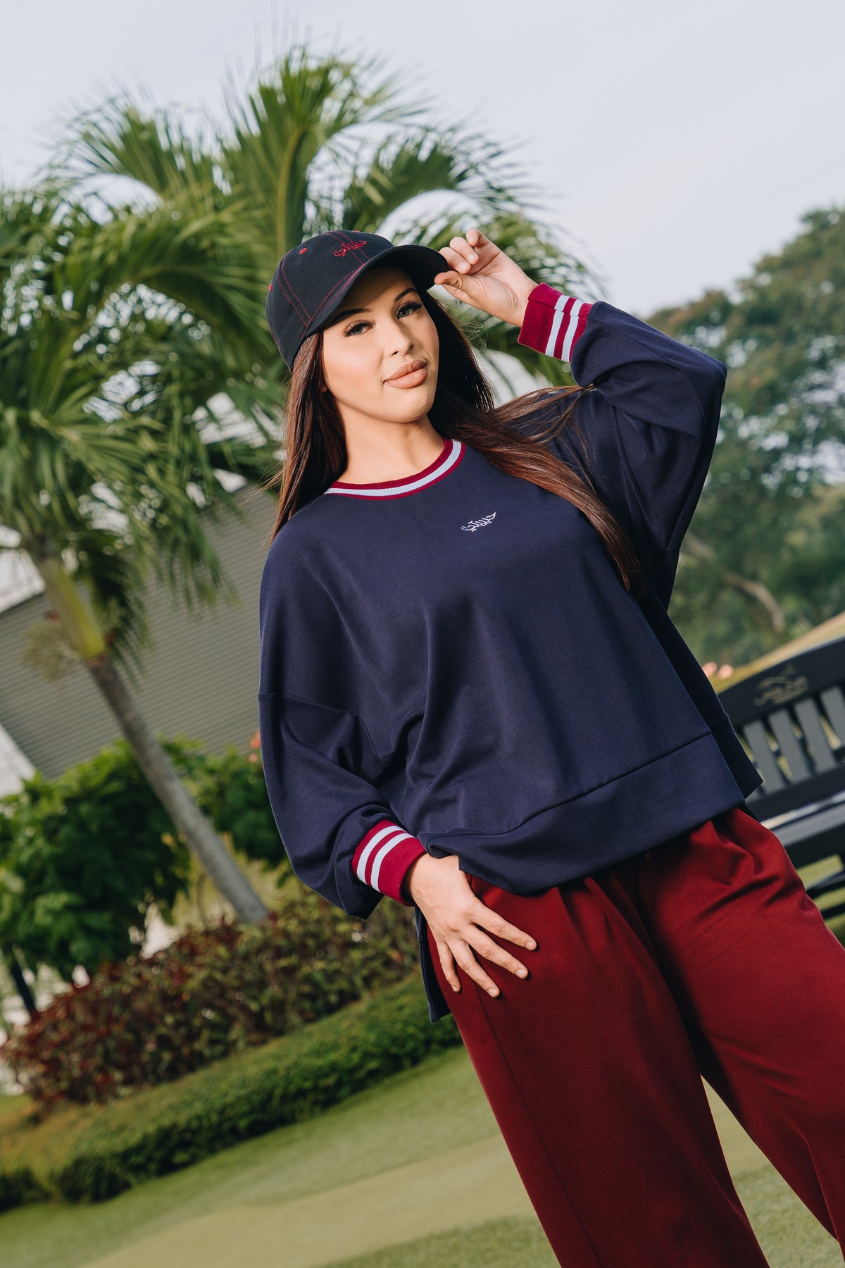 Midnight Habibti Sweater with Ribbed Cuff in Modal