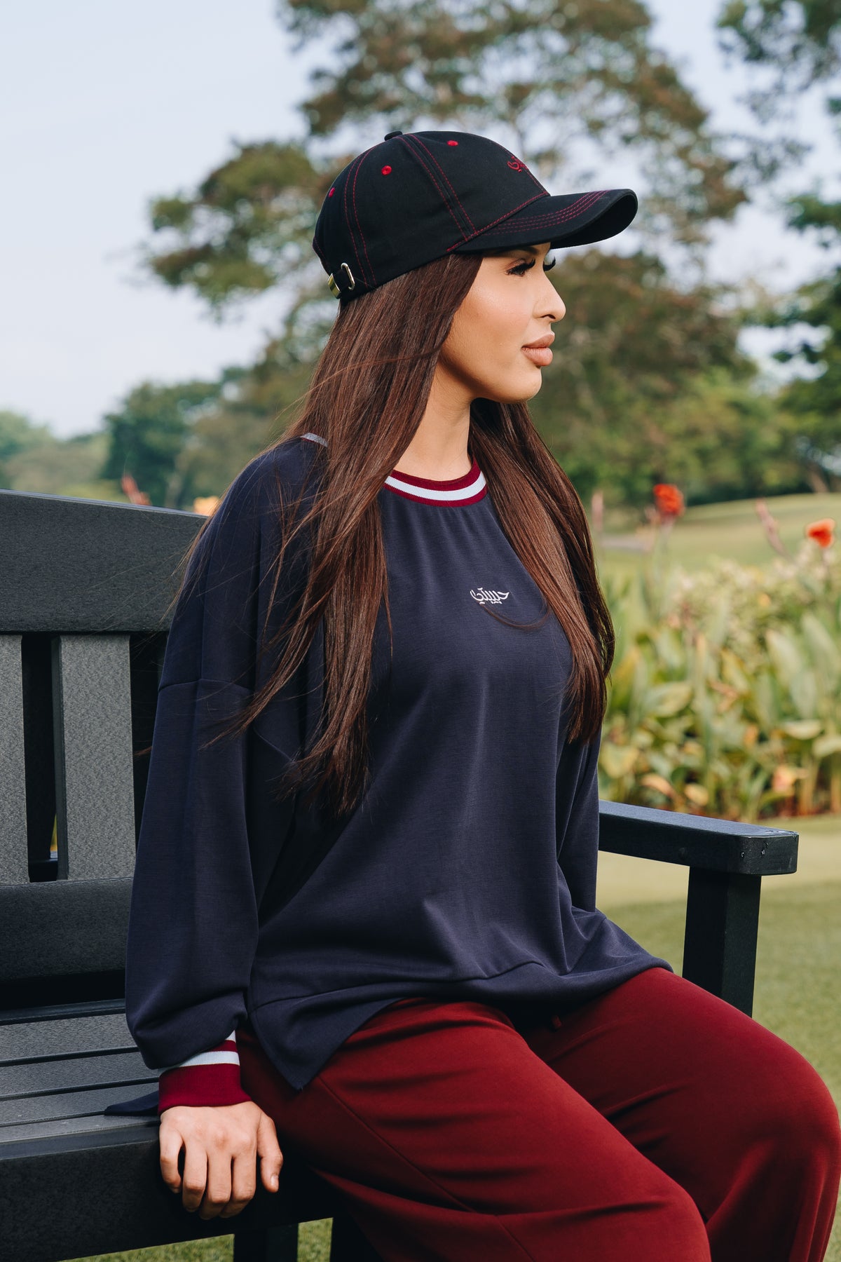 Midnight Habibti Sweater with Ribbed Cuff in Modal