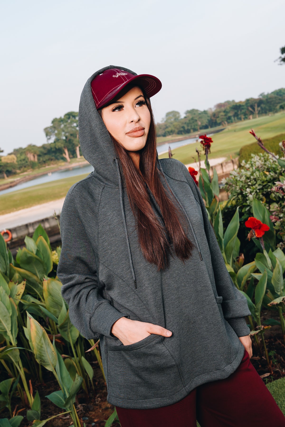 Dark Grey Lounge Hoodie in Modal