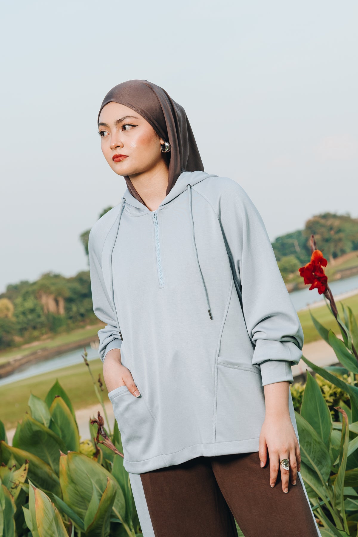Blue Lounge Hoodie in Modal