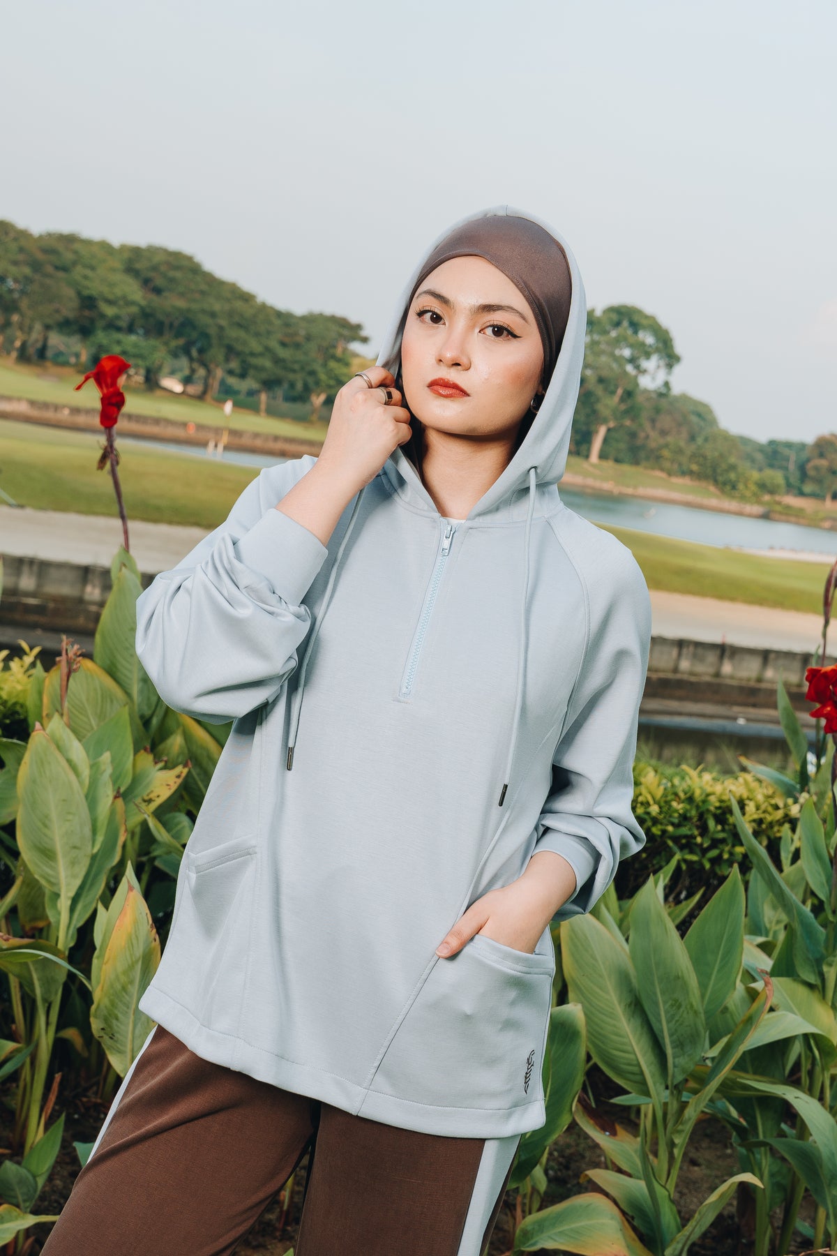 Blue Lounge Hoodie in Modal