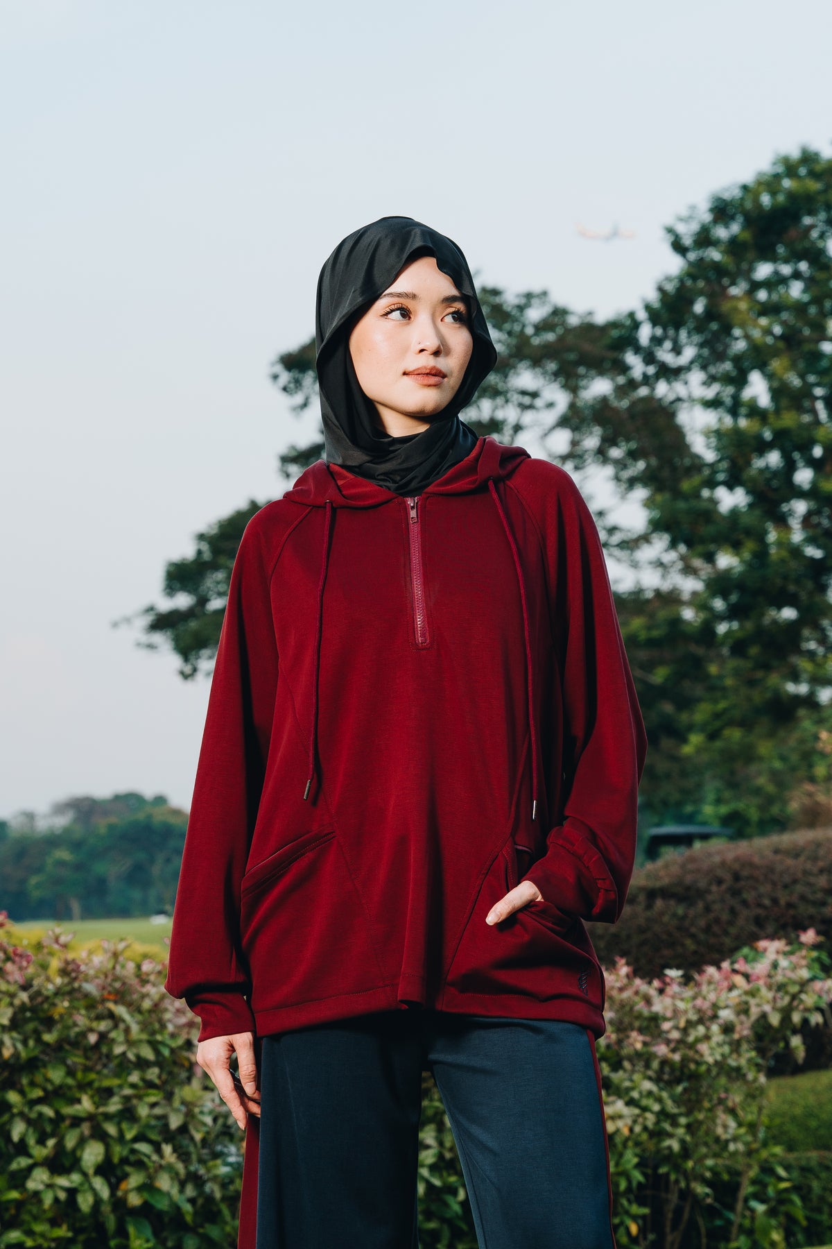 Maroon Lounge Hoodie in Modal