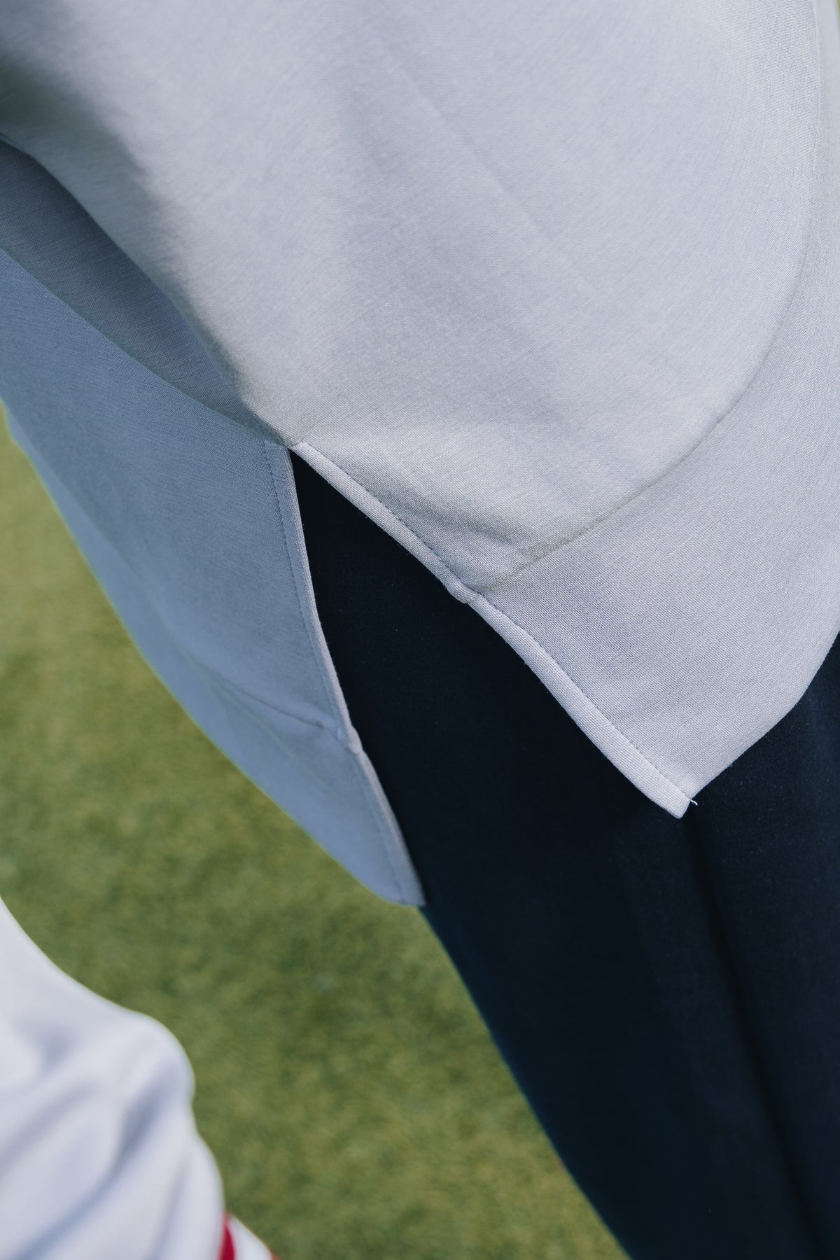 Baby Blue Habibti Sweater with Ribbed Cuff in Modal
