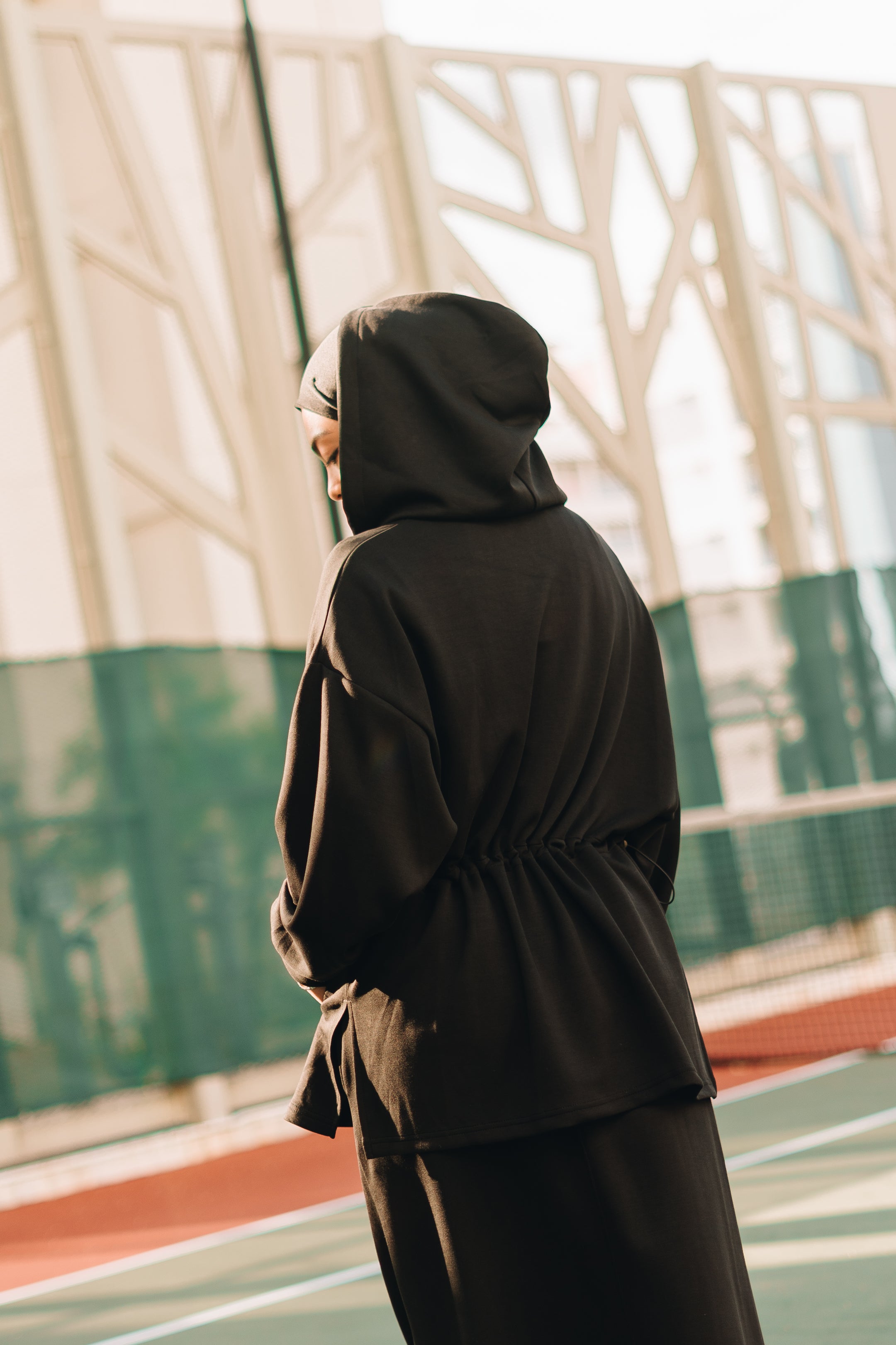 Habibti Modal Zip-Up Hoodie in Maroon