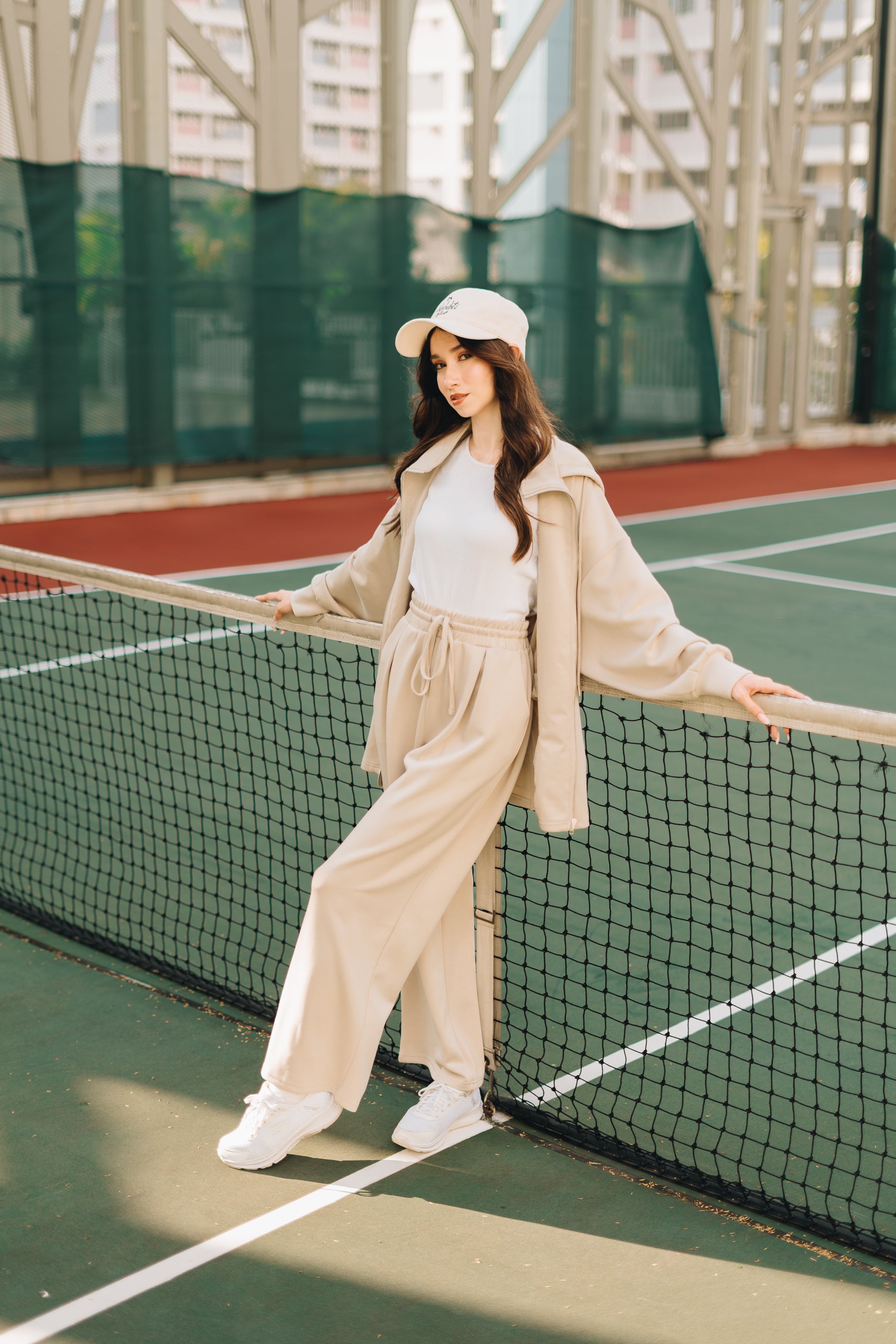 Habibti Modal Zip-Up Hoodie in Cream