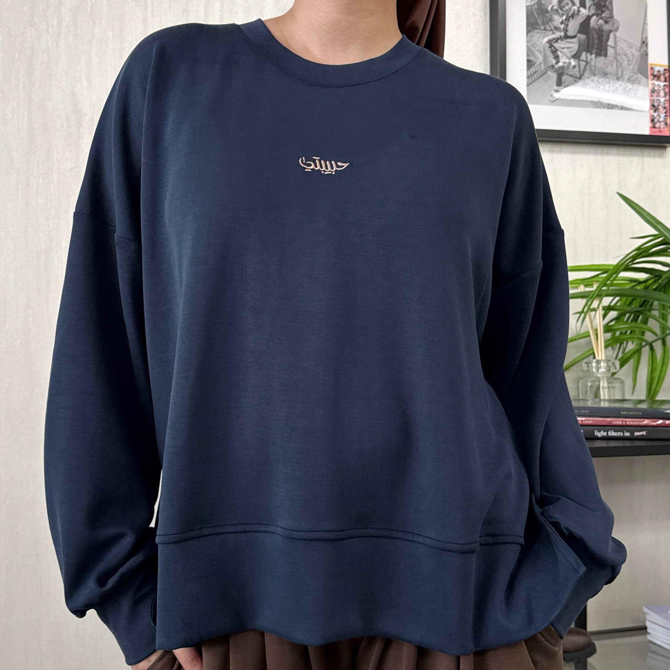 Modal Habibti Sweater in Navy