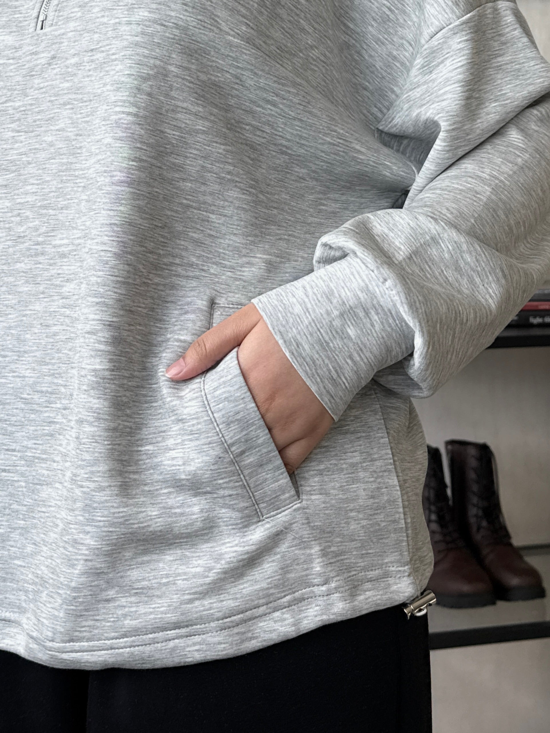 Habibti Quarter Zip Jacket in Grey
