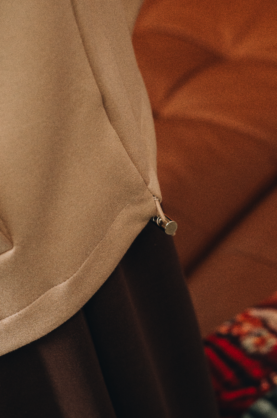 Habibti Modal Dual Tone Jacket in Khaki : Calico & Friends Edition