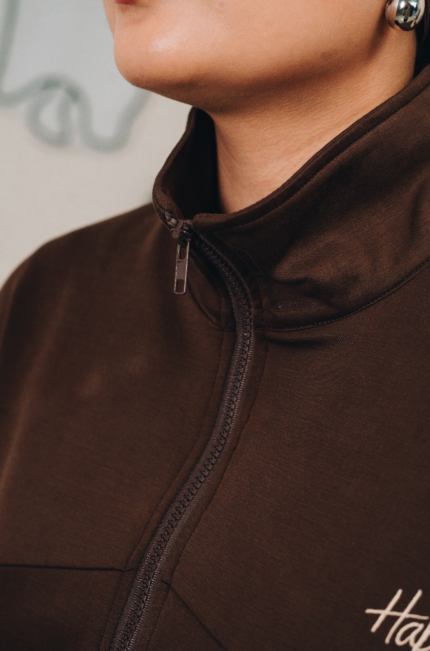 Habibti Modal Dual Tone Jacket in Brown : Calico & Friends Edition
