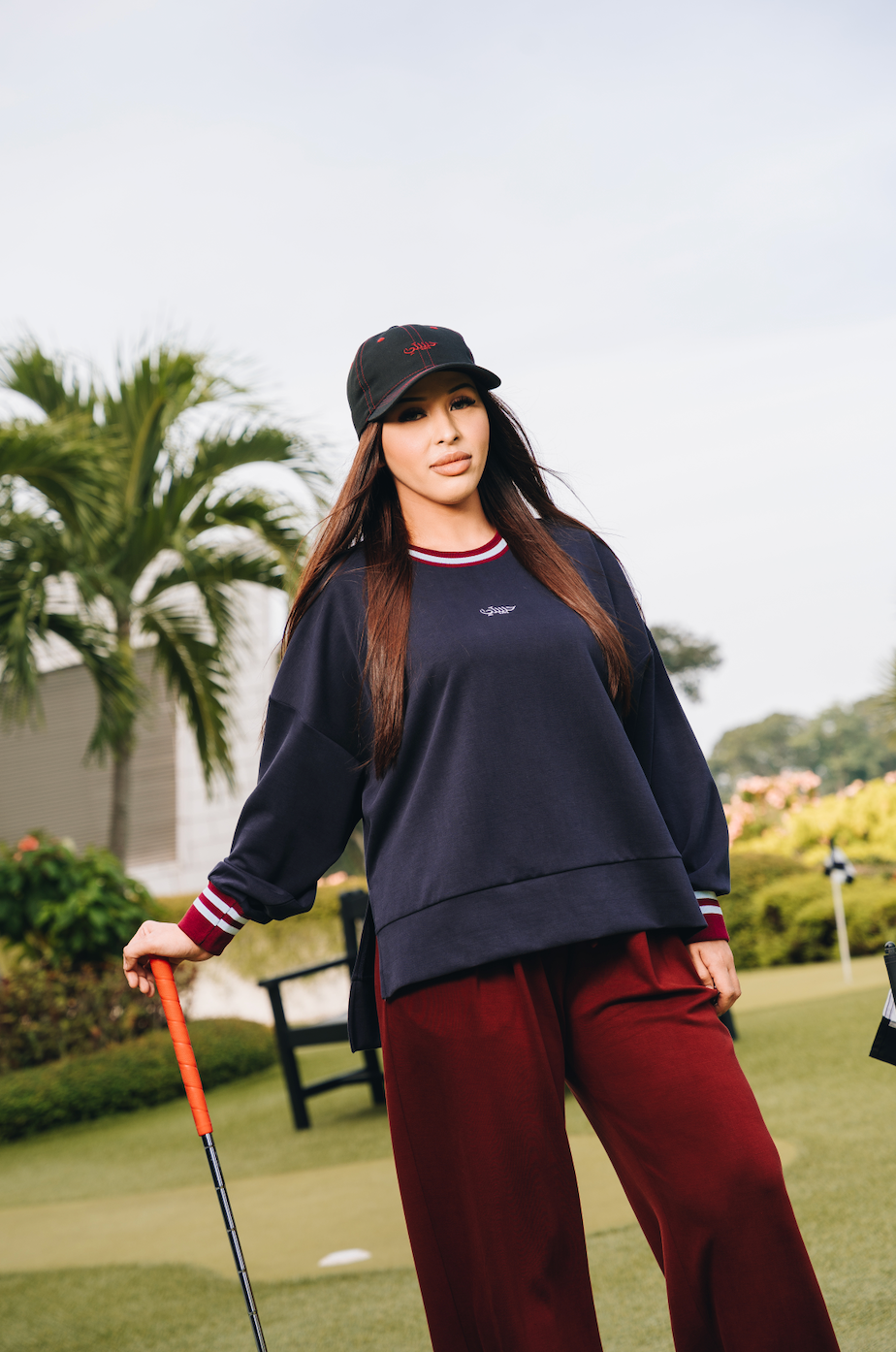 Midnight Habibti Sweater with Ribbed Cuff in Modal