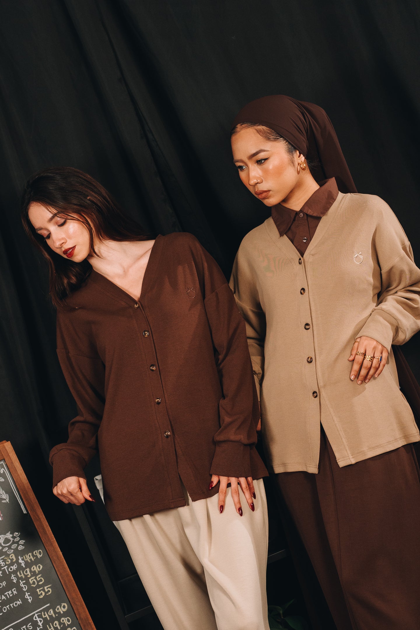 Modal Knitted Cardigan in Cocoa