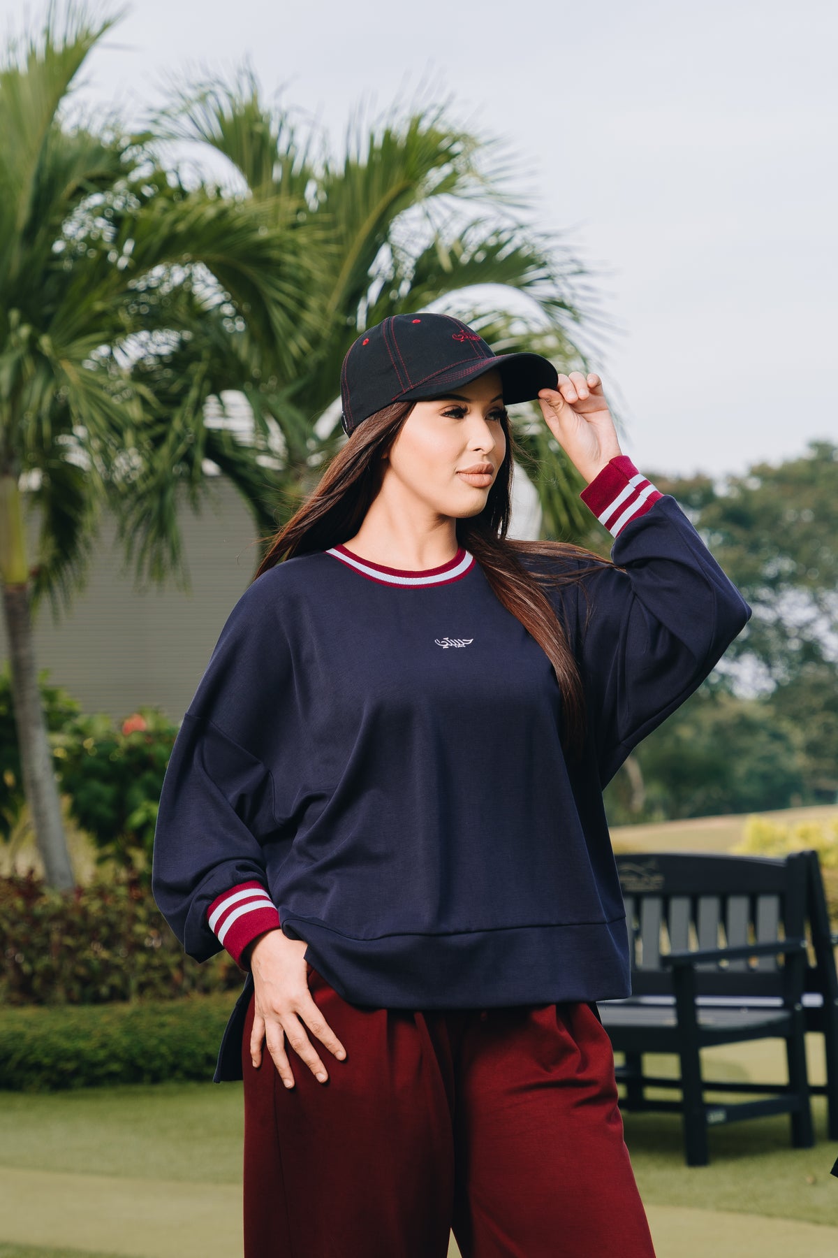 Midnight Habibti Sweater with Ribbed Cuff in Modal