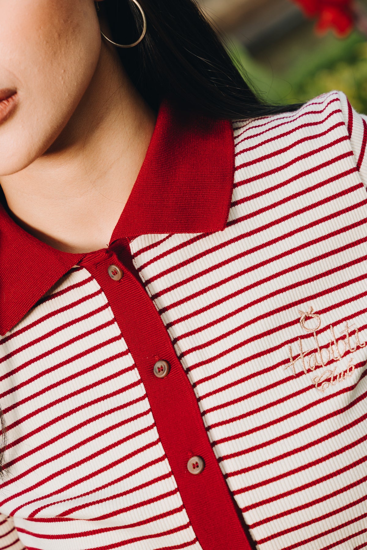 Fitted Stripe Top in Fine Cotton Ribbed