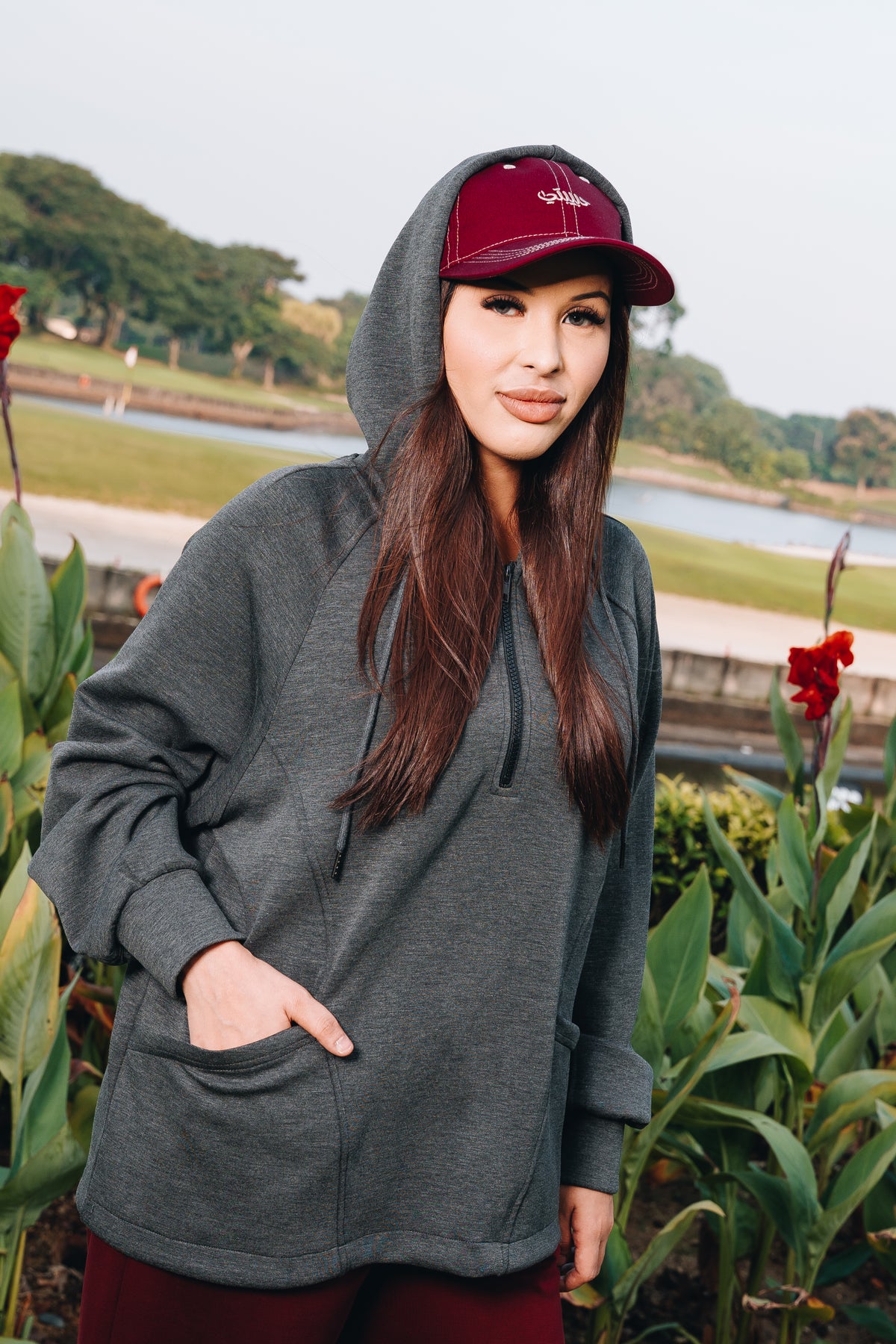 Dark Grey Lounge Hoodie in Modal