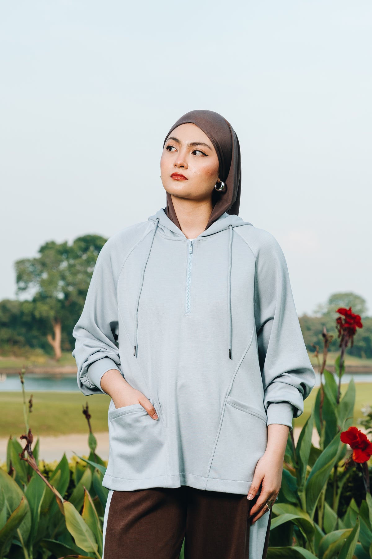 Blue Lounge Hoodie in Modal