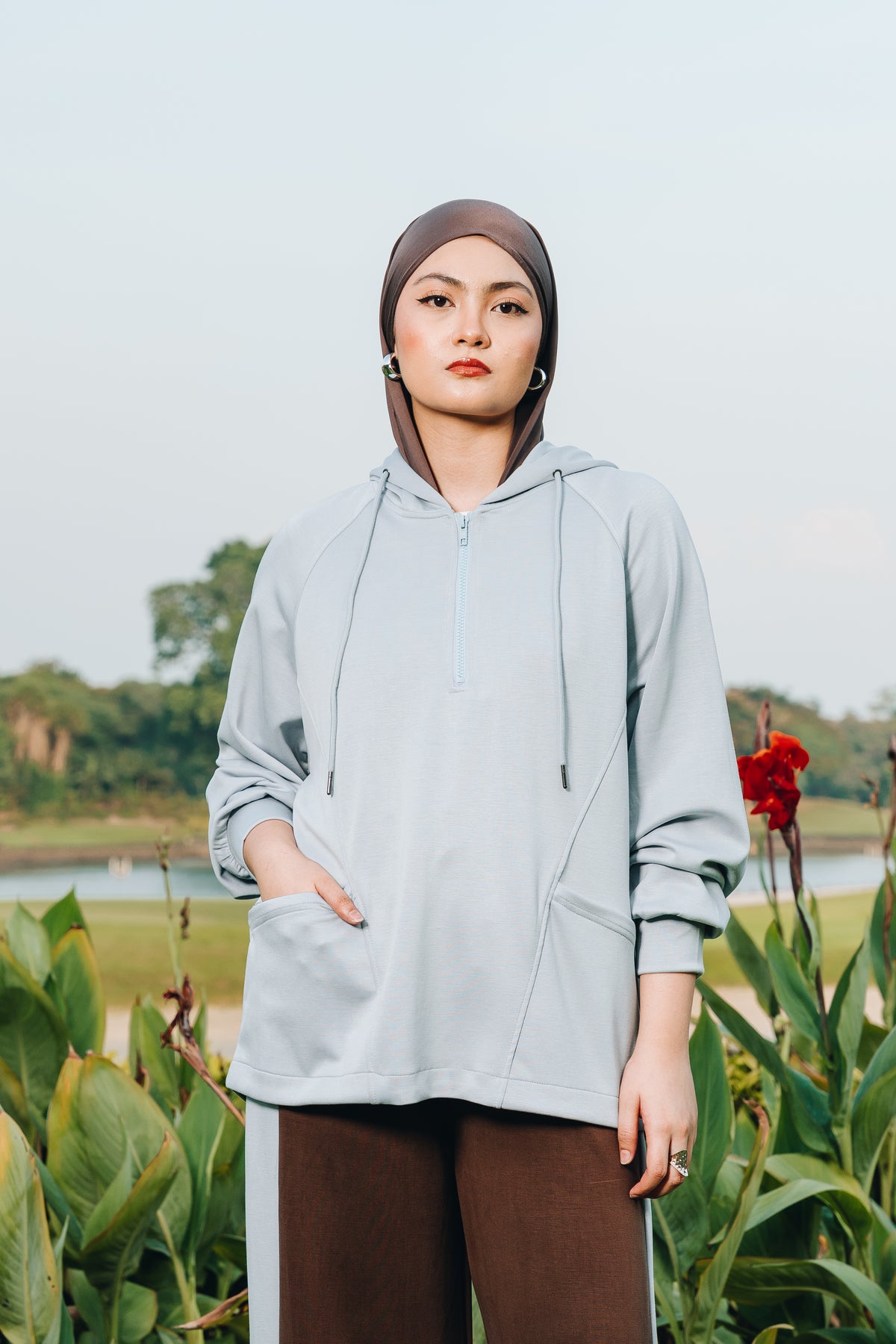 Blue Lounge Hoodie in Modal
