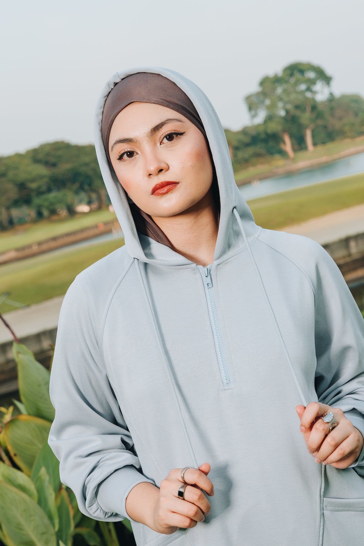 Blue Lounge Hoodie in Modal