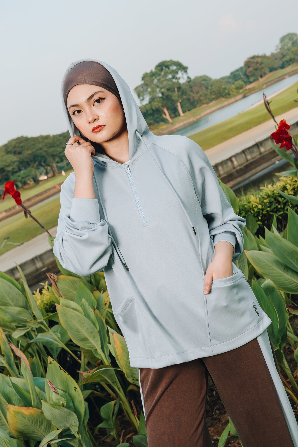 Blue Lounge Hoodie in Modal