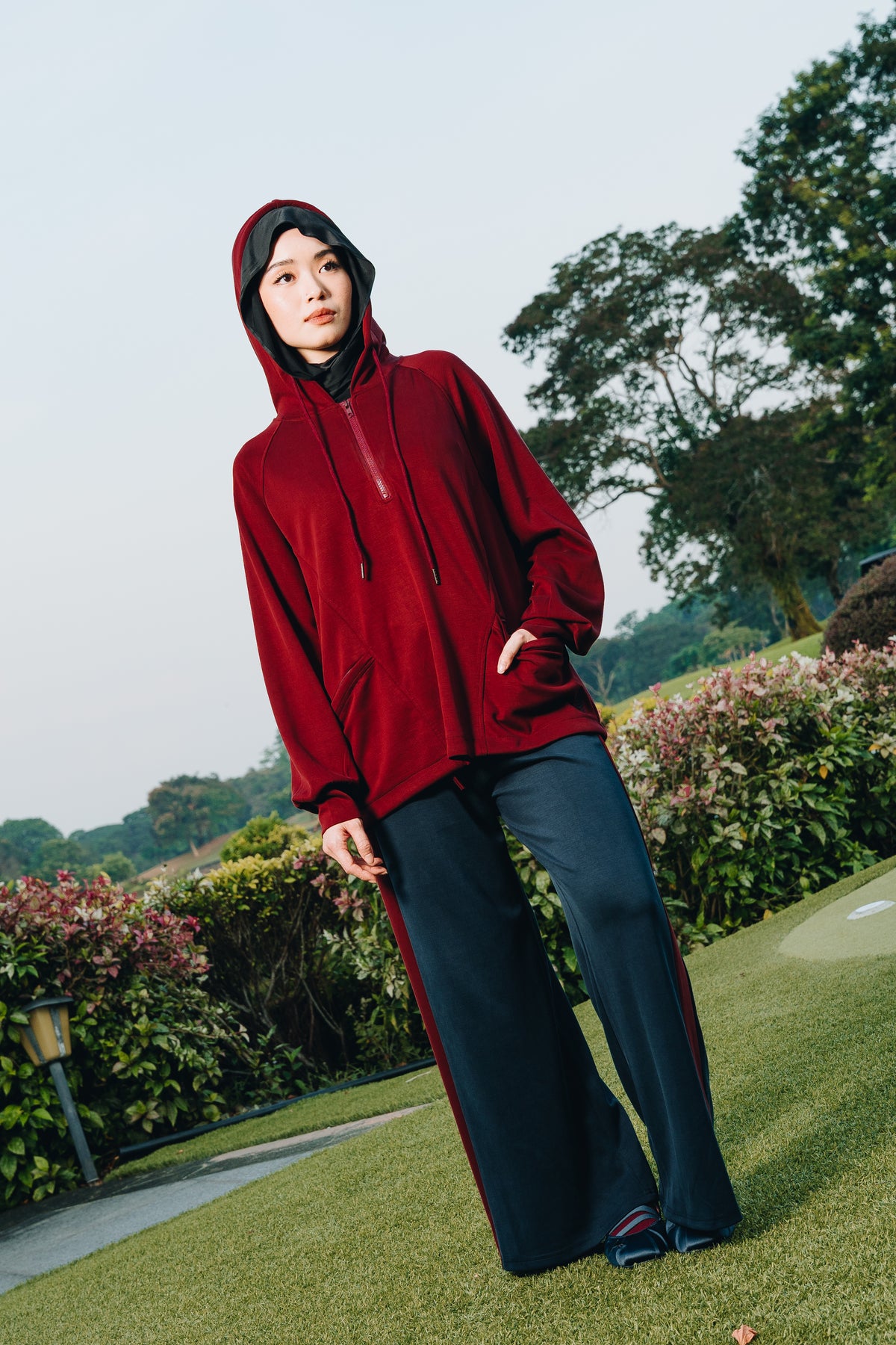 Maroon Lounge Hoodie in Modal