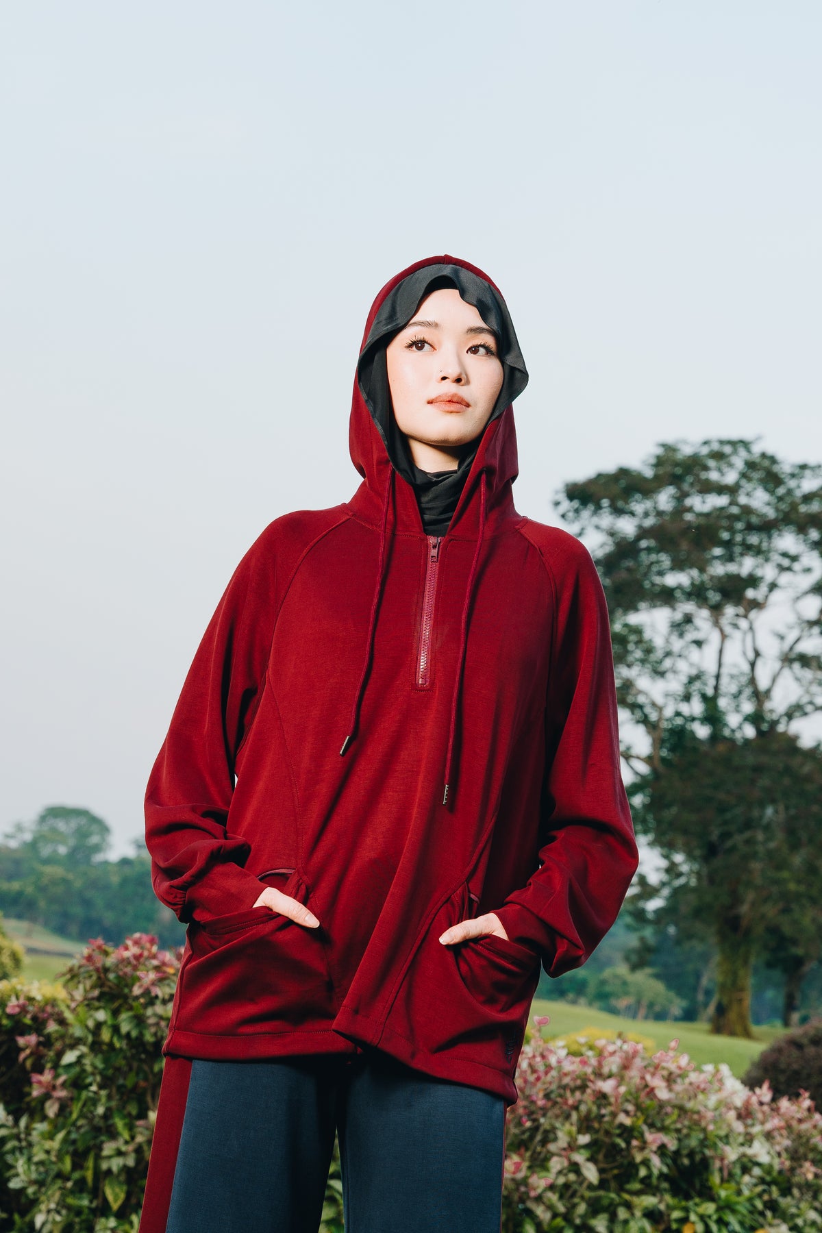 Maroon Lounge Hoodie in Modal