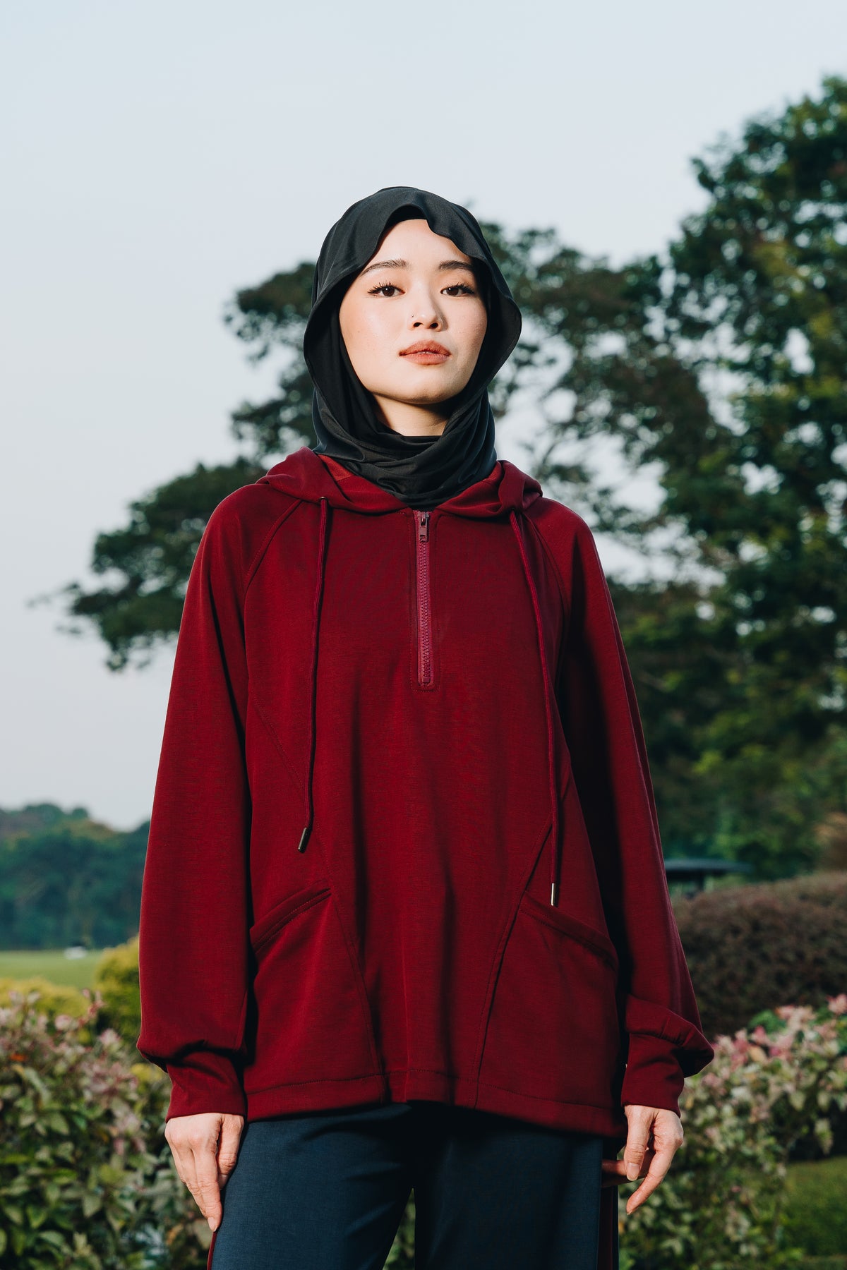 Maroon Lounge Hoodie in Modal