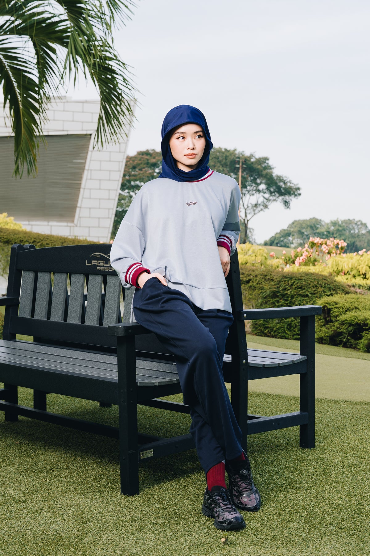 Baby Blue Habibti Sweater with Ribbed Cuff in Modal