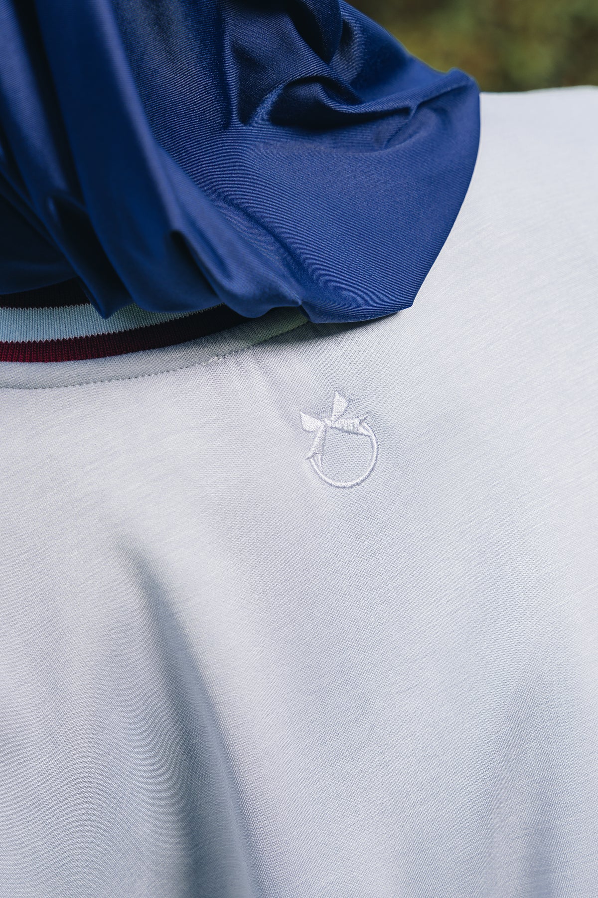 Baby Blue Habibti Sweater with Ribbed Cuff in Modal