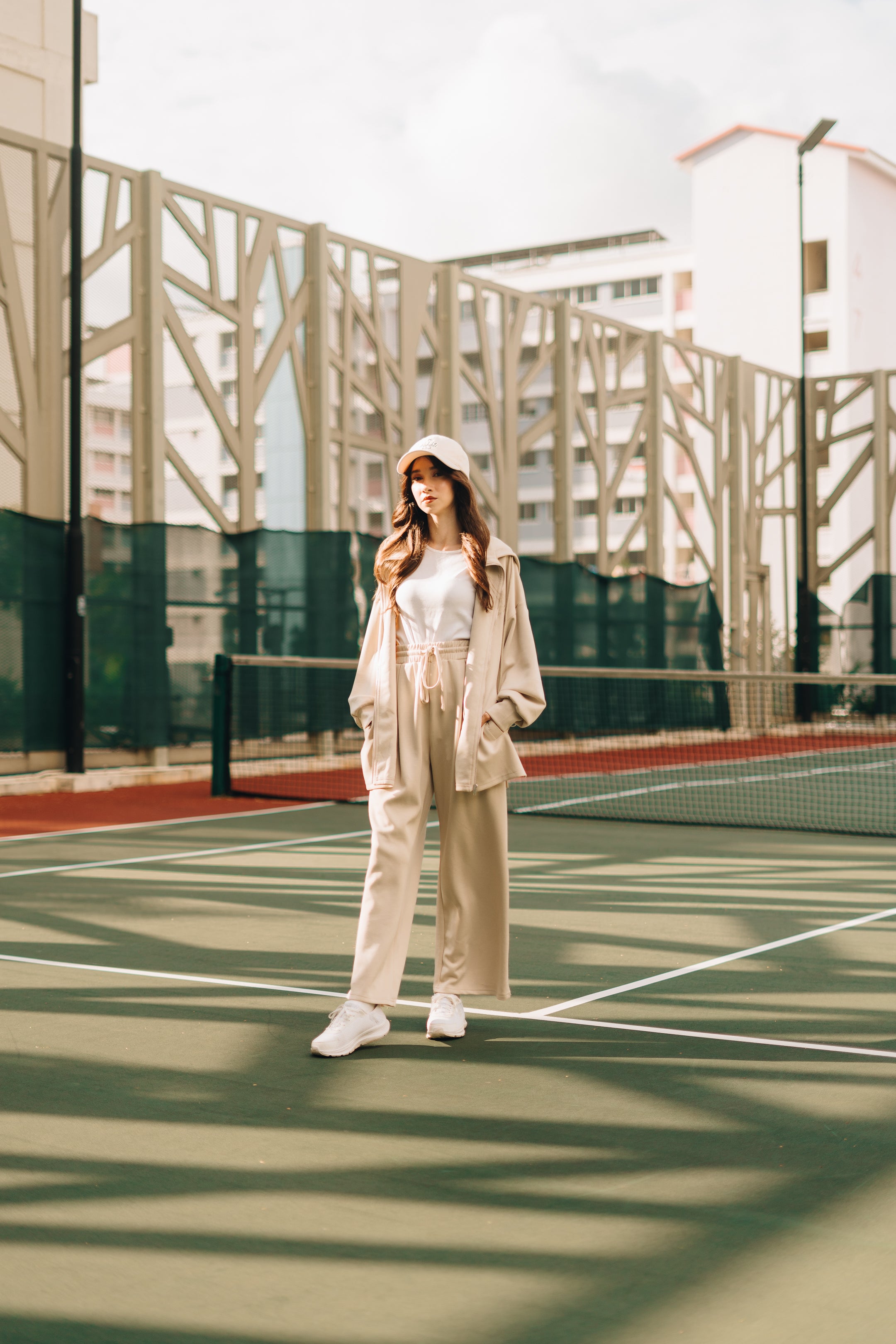 Habibti Modal Zip-Up Hoodie in Cream