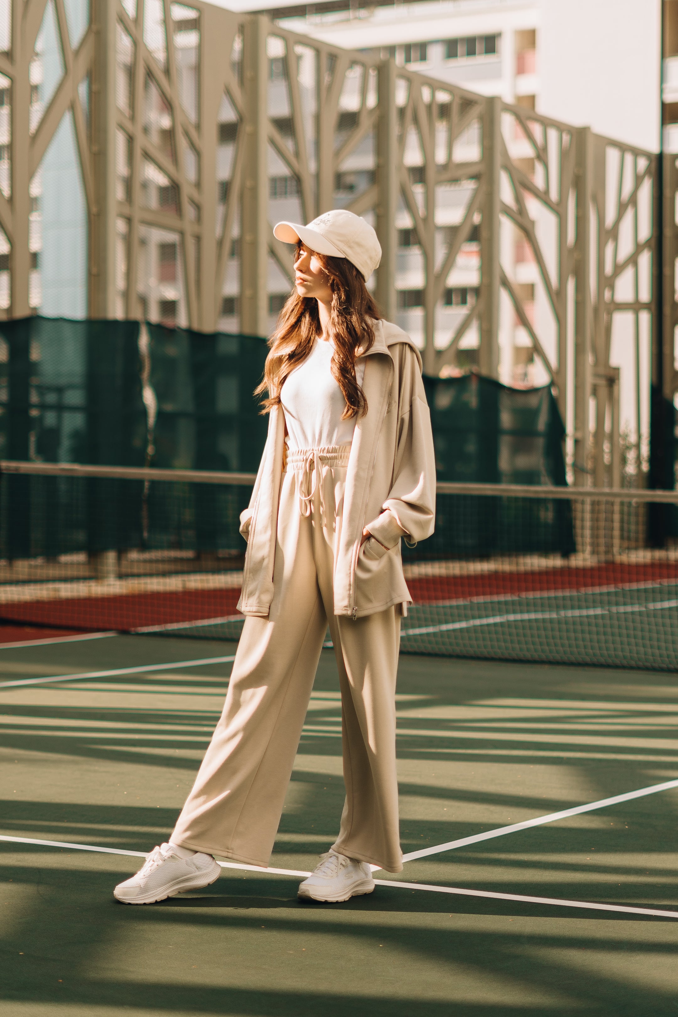 Habibti Modal Zip-Up Hoodie in Cream