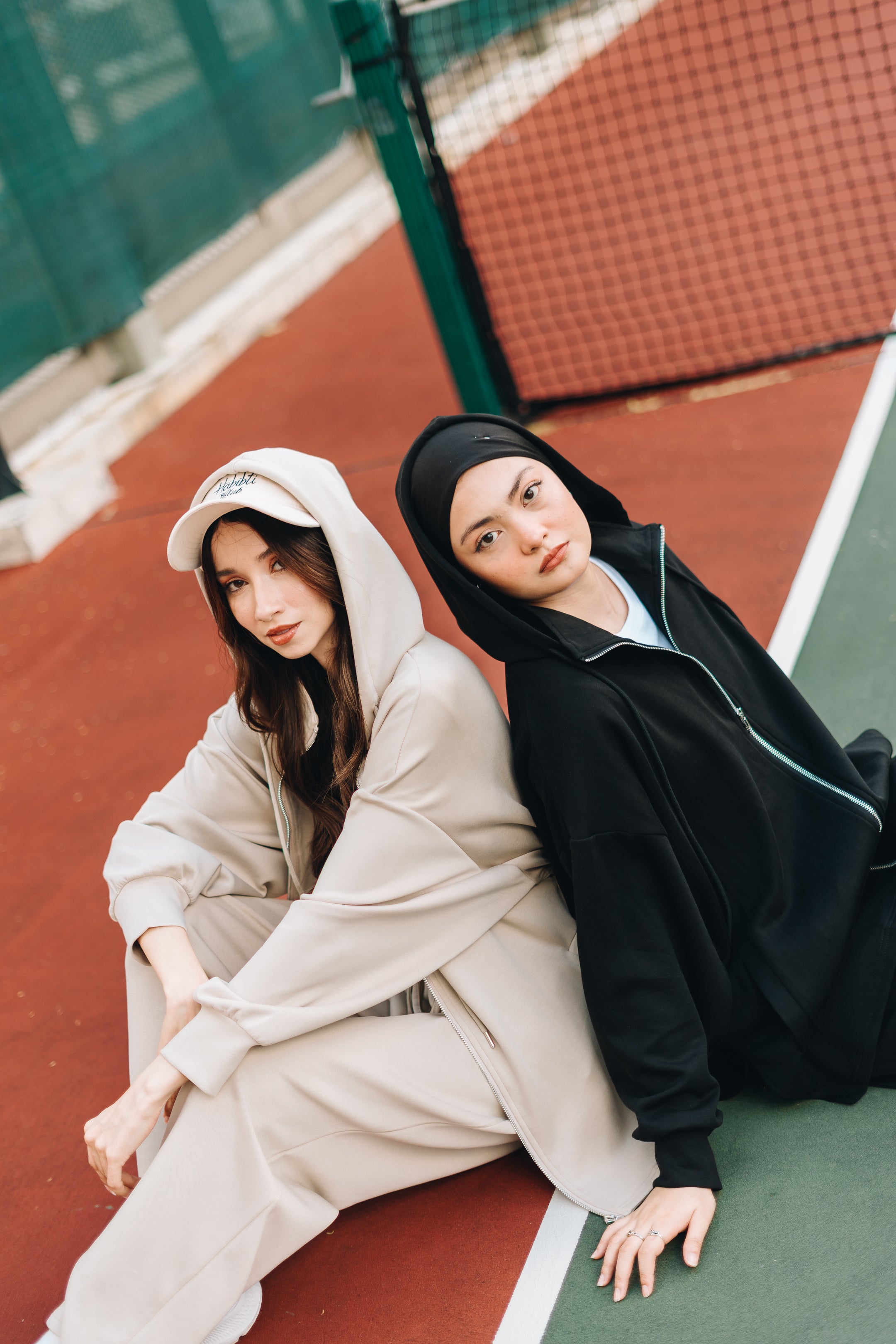 Habibti Modal Zip-Up Hoodie in Cream