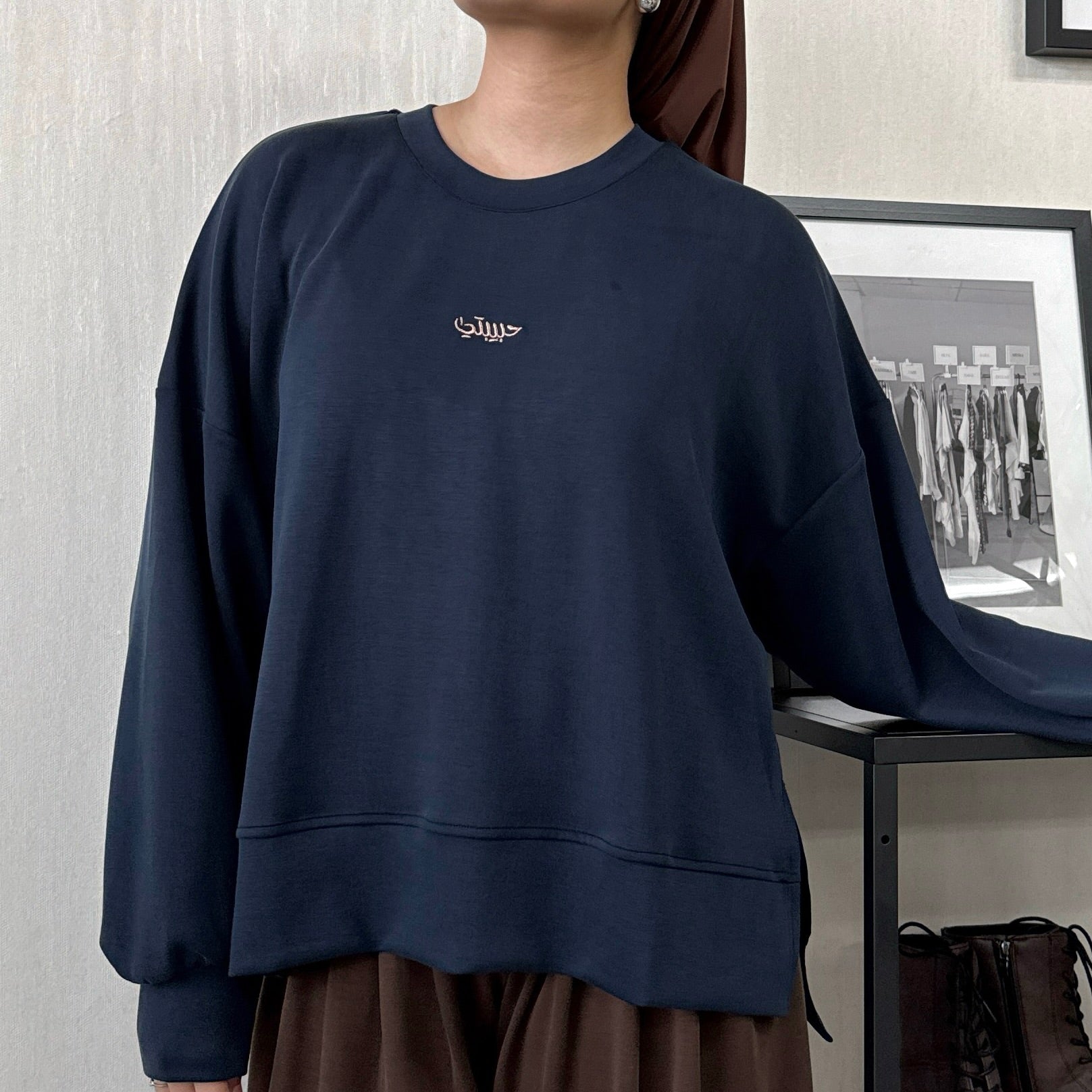 Modal Habibti Sweater in Navy
