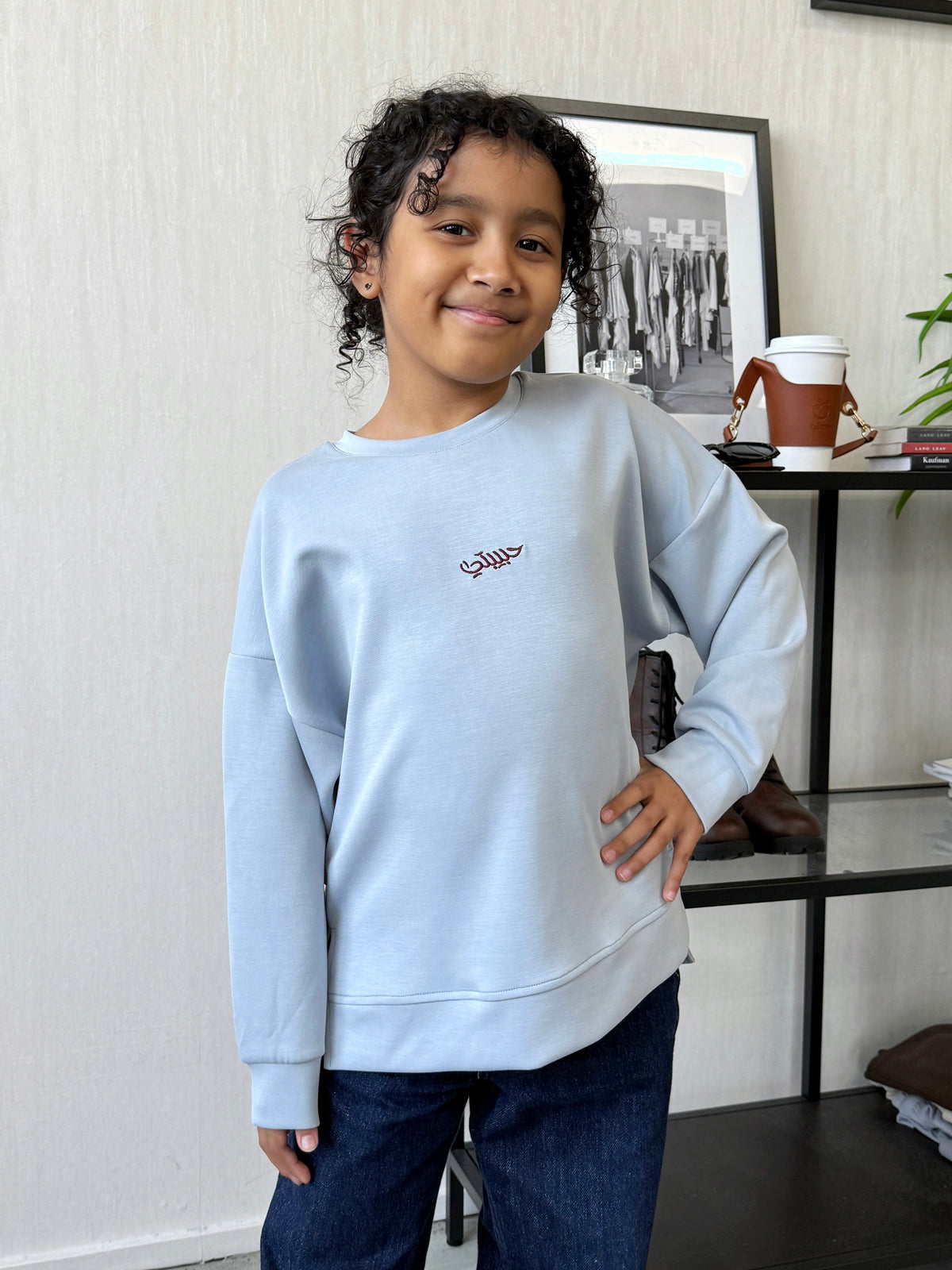 Mini Baby Blue Habibti Sweater in Modal