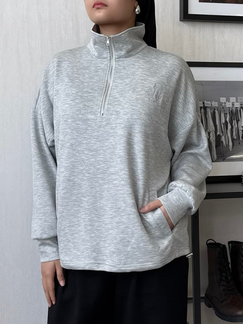 Habibti Quarter Zip Jacket in Grey