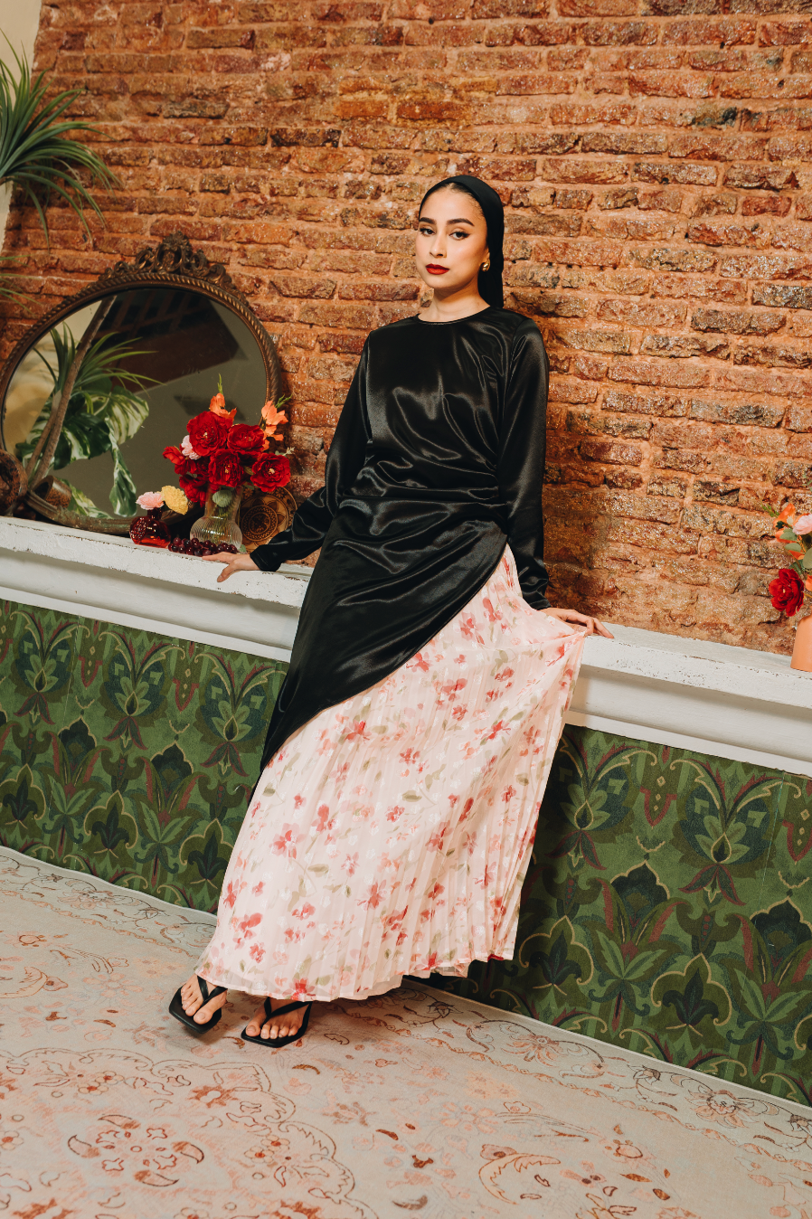 Rosa Pleated Skirt in Petal