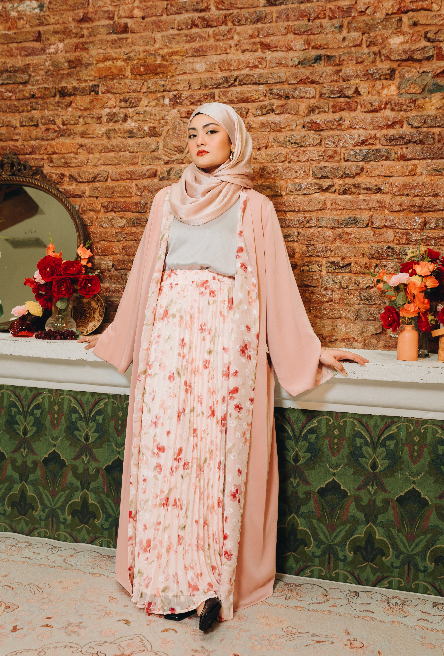 Rosa Pleated Skirt in Petal
