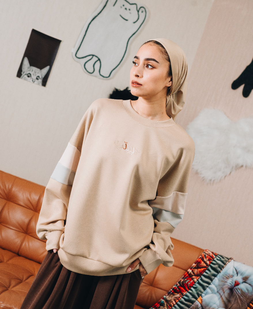 Modal Habibti Jumper in Toast : Calico & Friends Edition