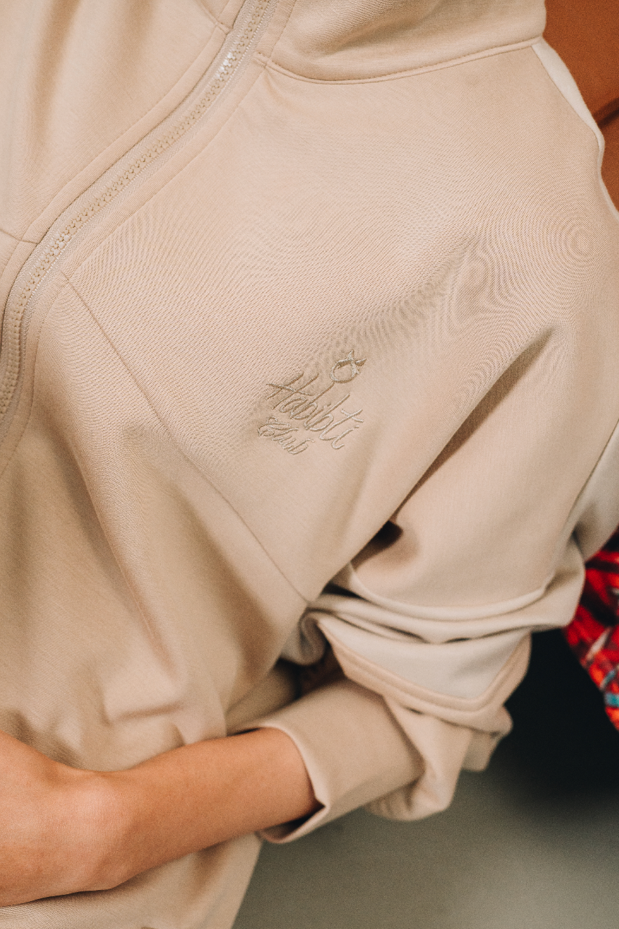 Habibti Modal Dual Tone Jacket in Khaki : Calico & Friends Edition