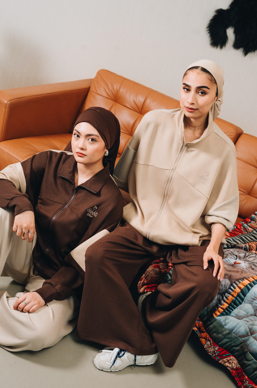 Habibti Modal Dual Tone Jacket in Khaki : Calico & Friends Edition