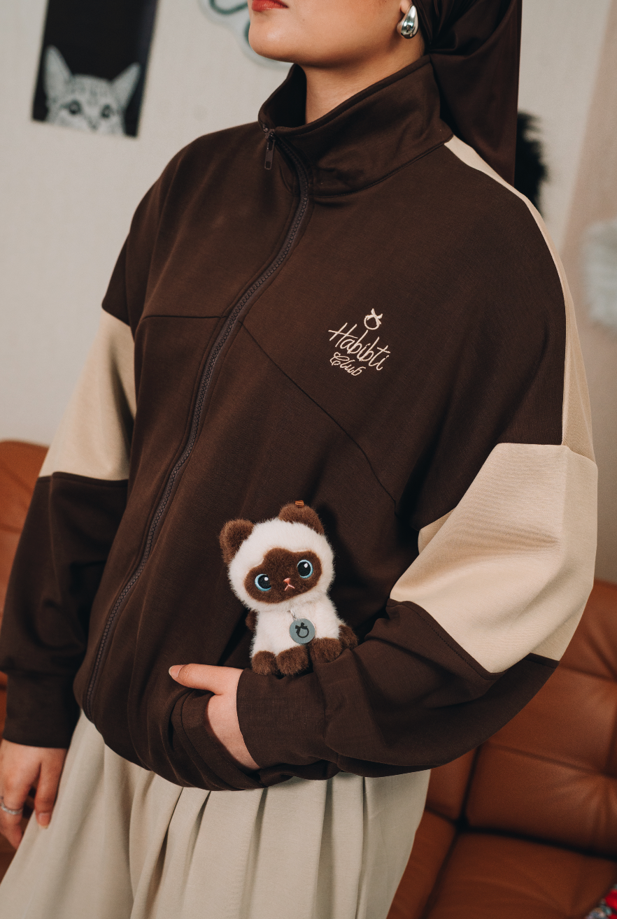 Habibti Modal Dual Tone Jacket in Brown : Calico & Friends Edition