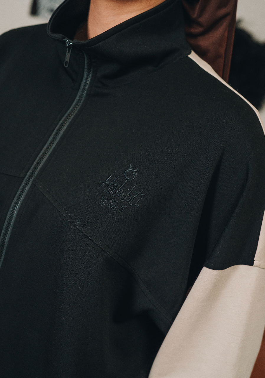 Habibti Modal Dual Tone Jacket in Black : Calico & Friends Edition