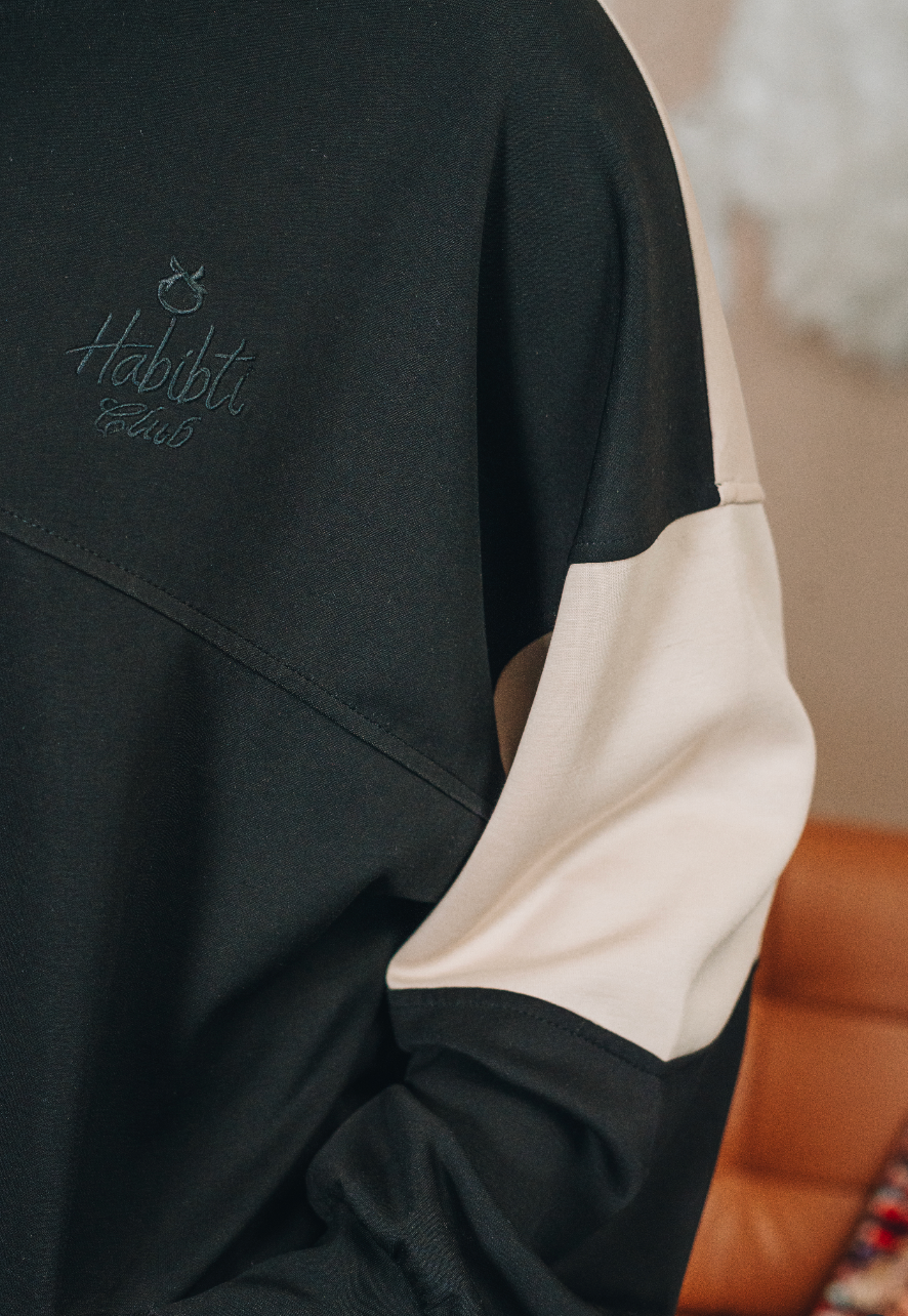 Habibti Modal Dual Tone Jacket in Black : Calico & Friends Edition