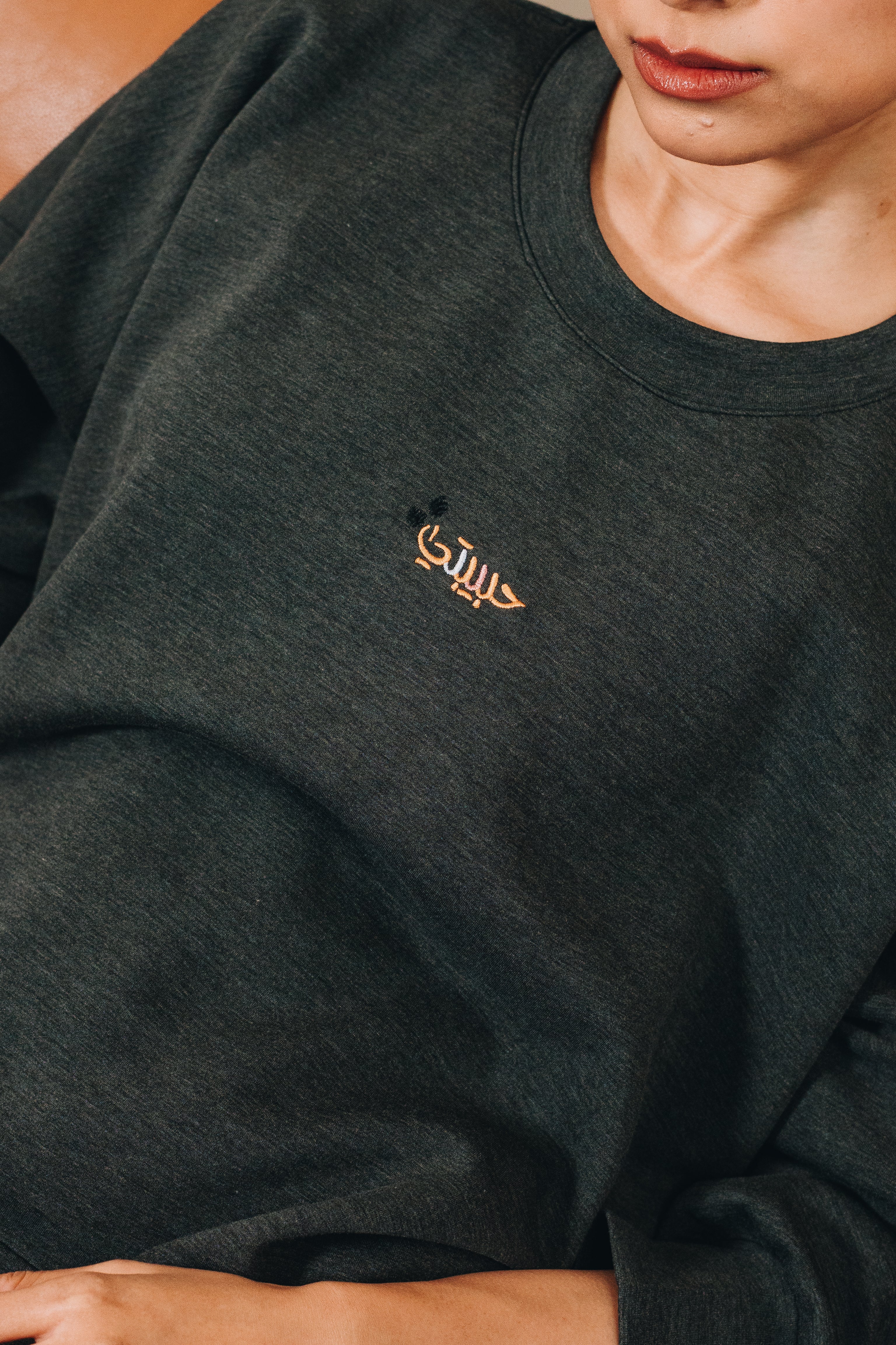 Modal Habibti Sweater in Dark Grey : Calico & Friends Edition