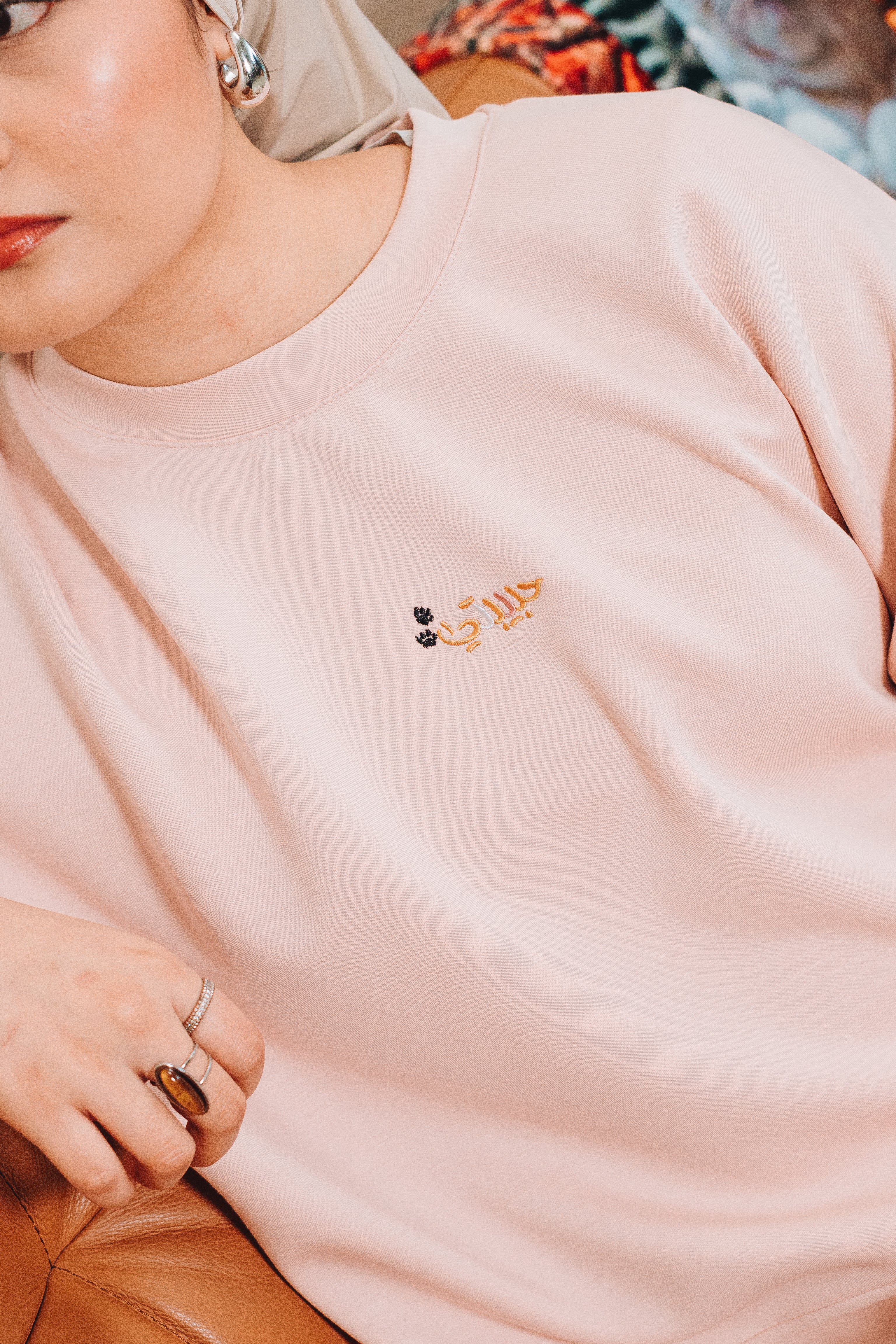 Modal Habibti Sweater in Blush : Calico & Friends Edition