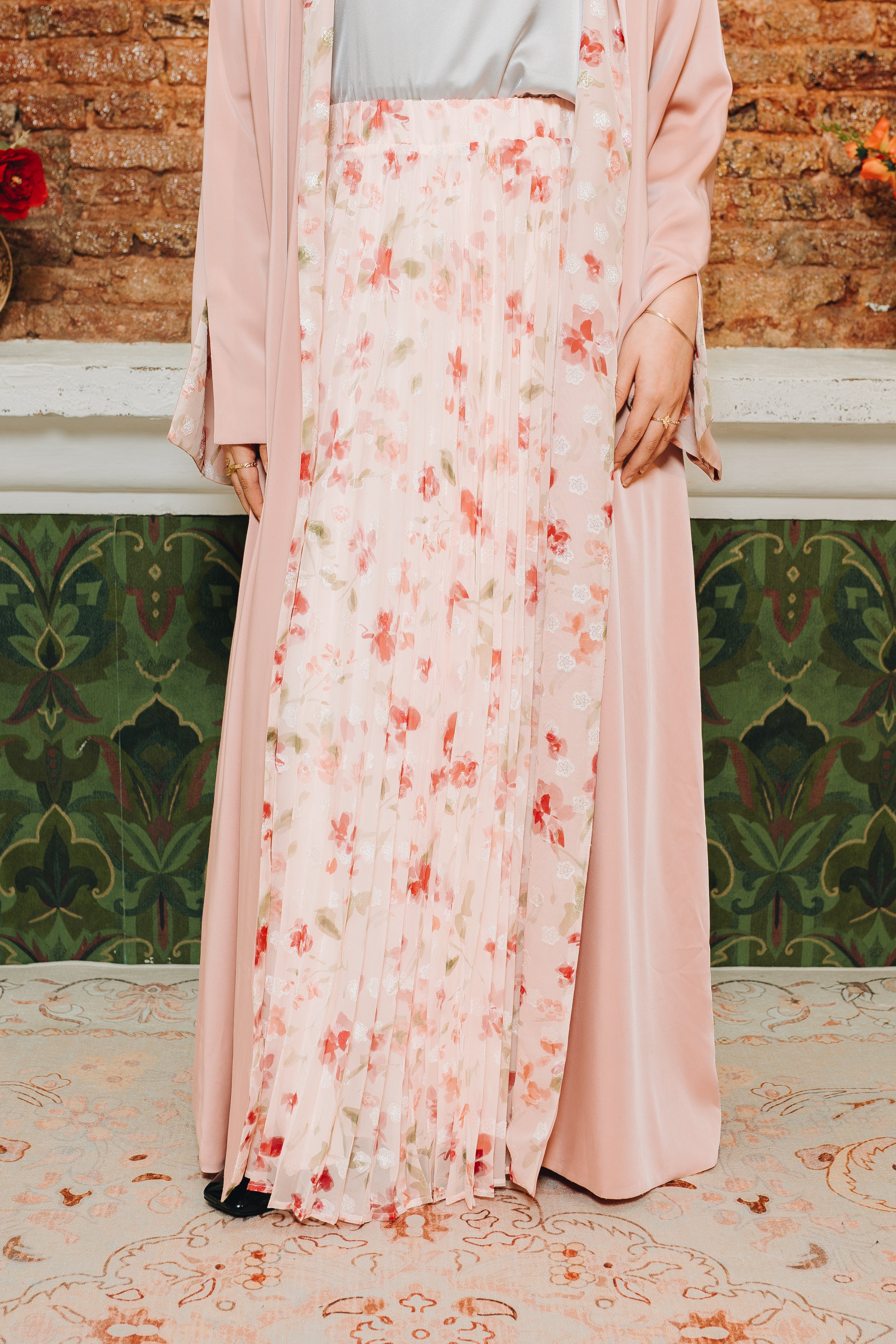 Rosa Pleated Skirt in Petal