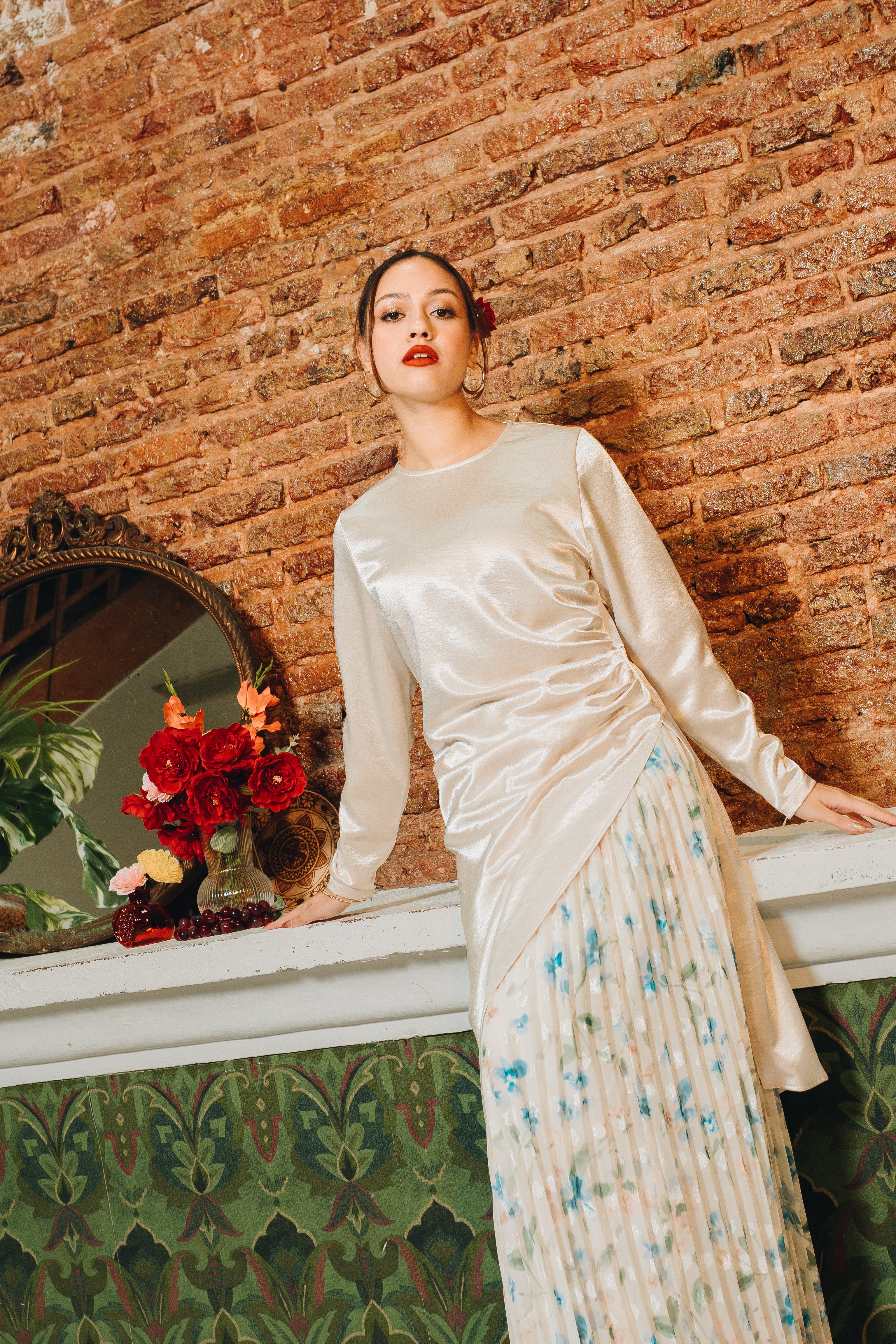 Rosa Pleated Skirt in Twilight