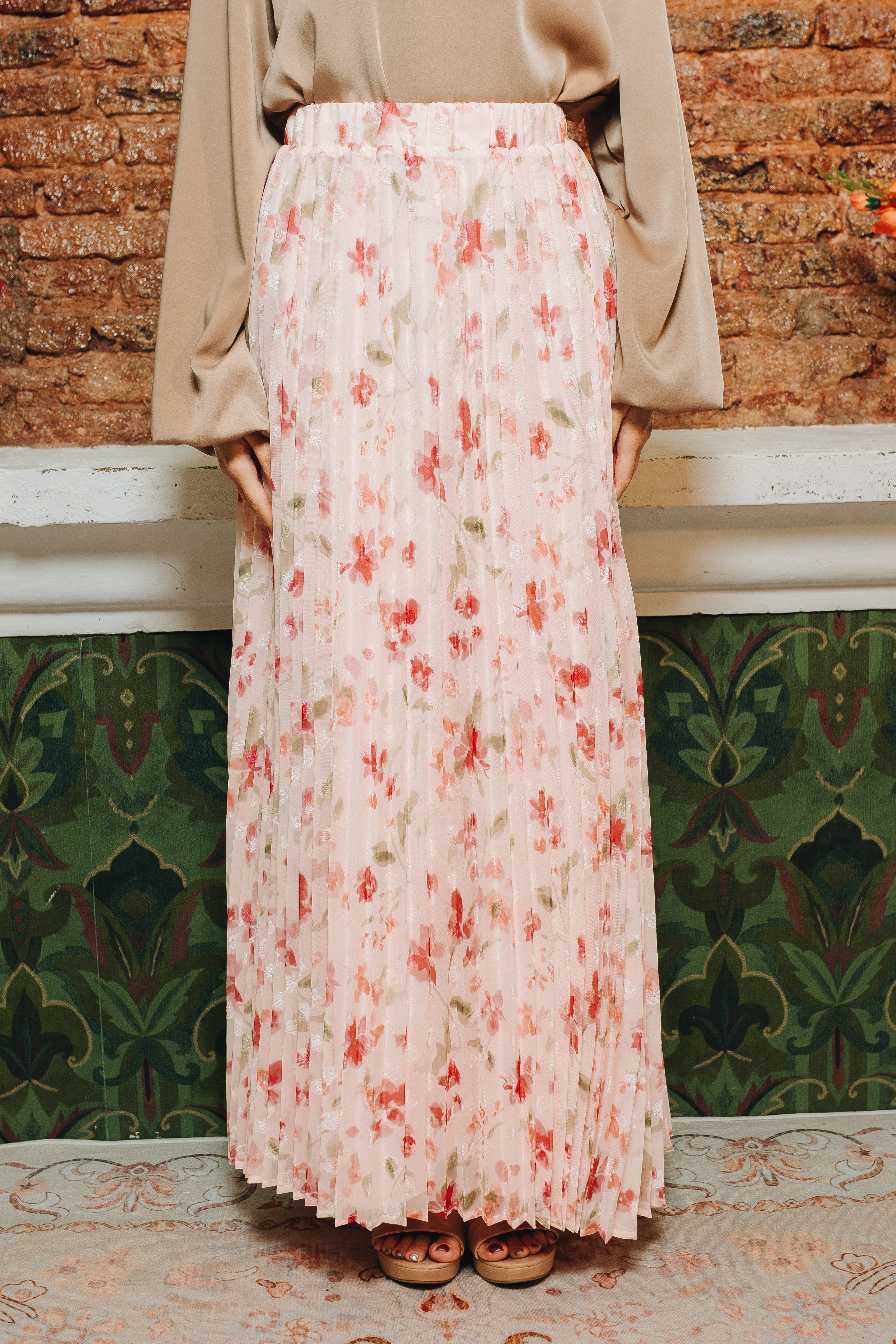 Rosa Pleated Skirt in Petal